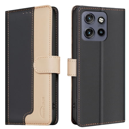 for Moto Edge 50 Neo Wallet Flip Case, Premium PU Leather Card Slots Strong Magnetic RFID Phone Case Cover