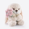 thumbnail image 6 of 11.8" Bunny Plush Stuffed Animal with Removable Pink Rose Bouquet, Ultra-Soft Interactive Cuddly Rabbit Plushie Toy, Perfect Gift for Kids, Adults for Birthday, Valentine's Day Easter and Home Decor, 6 of 6