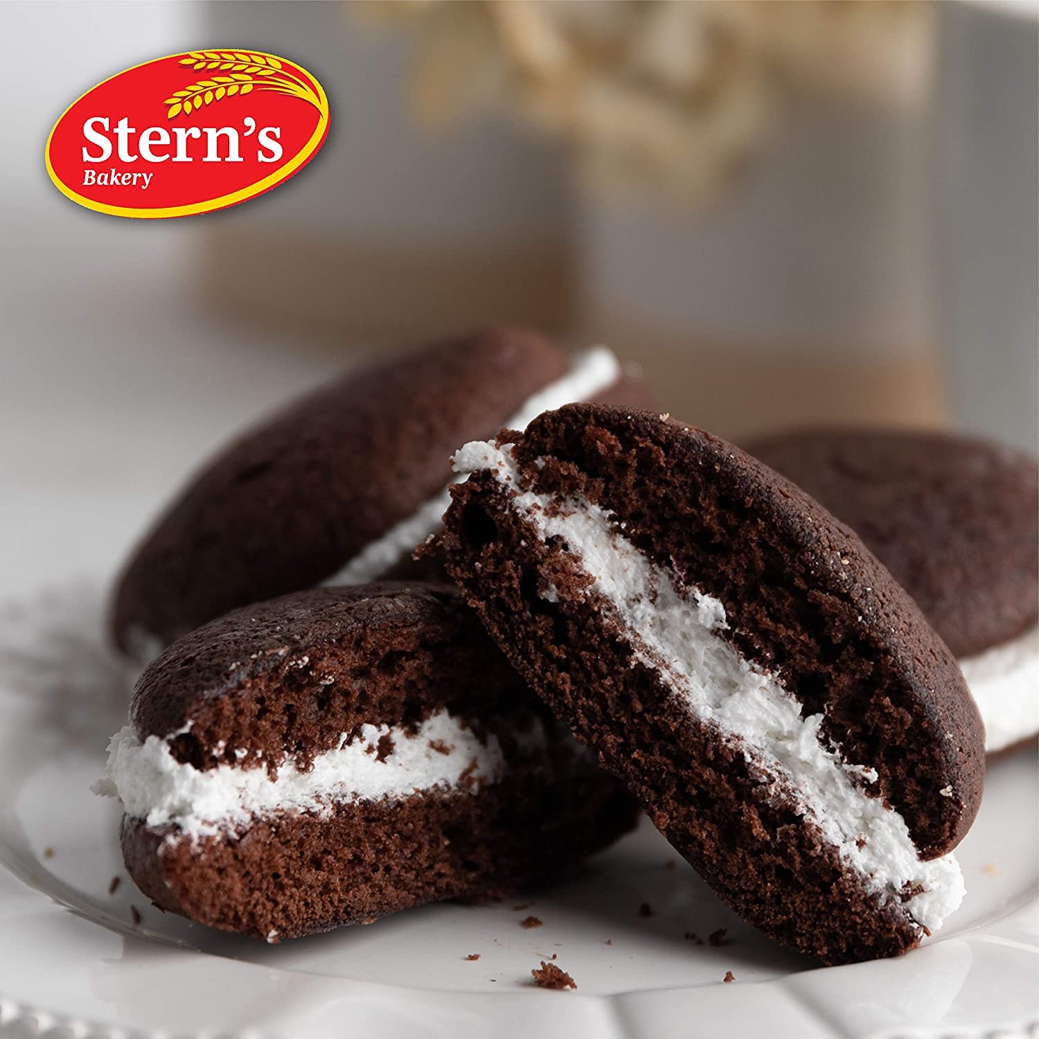Whoopi Pie Snack Cakes | 8 Cookies Individually Wrapped | Coffee Snacks | Individually Wrapped Whoopee Pie Snack Packs| Holiday, Birthday Party Kids & Adults | 14 oz Stern’s Bakery