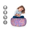 thumbnail image 2 of Ethnic Storage Toy Bag Chair, Traditional Bohemian Paisley Pattern Ornamental Persian Psychedelic Folk, Stuffed Animal Organizer Washable Bag, Large Size, Lavender Peach Cream, by Ambesonne, 2 of 3