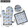 thumbnail image 6 of Colorful Funny Dachshund Kitchen Oven Mitt and Pot Holder Sets 2 Pcs for Baking, Cooking and Grilling, Heat Resistant Up To 392 °F, 6 of 7