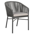 thumbnail image 4 of SAFAVIEH Matteo Stackable Outdoor Patio Rope Chair, Grey, Set of 2, 4 of 12