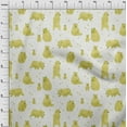 thumbnail image 4 of oneOone Viscose Jersey Lime Green Fabric Bear Quilting Supplies Print Sewing Fabric By The Yard 60 Inch Wide, 4 of 7