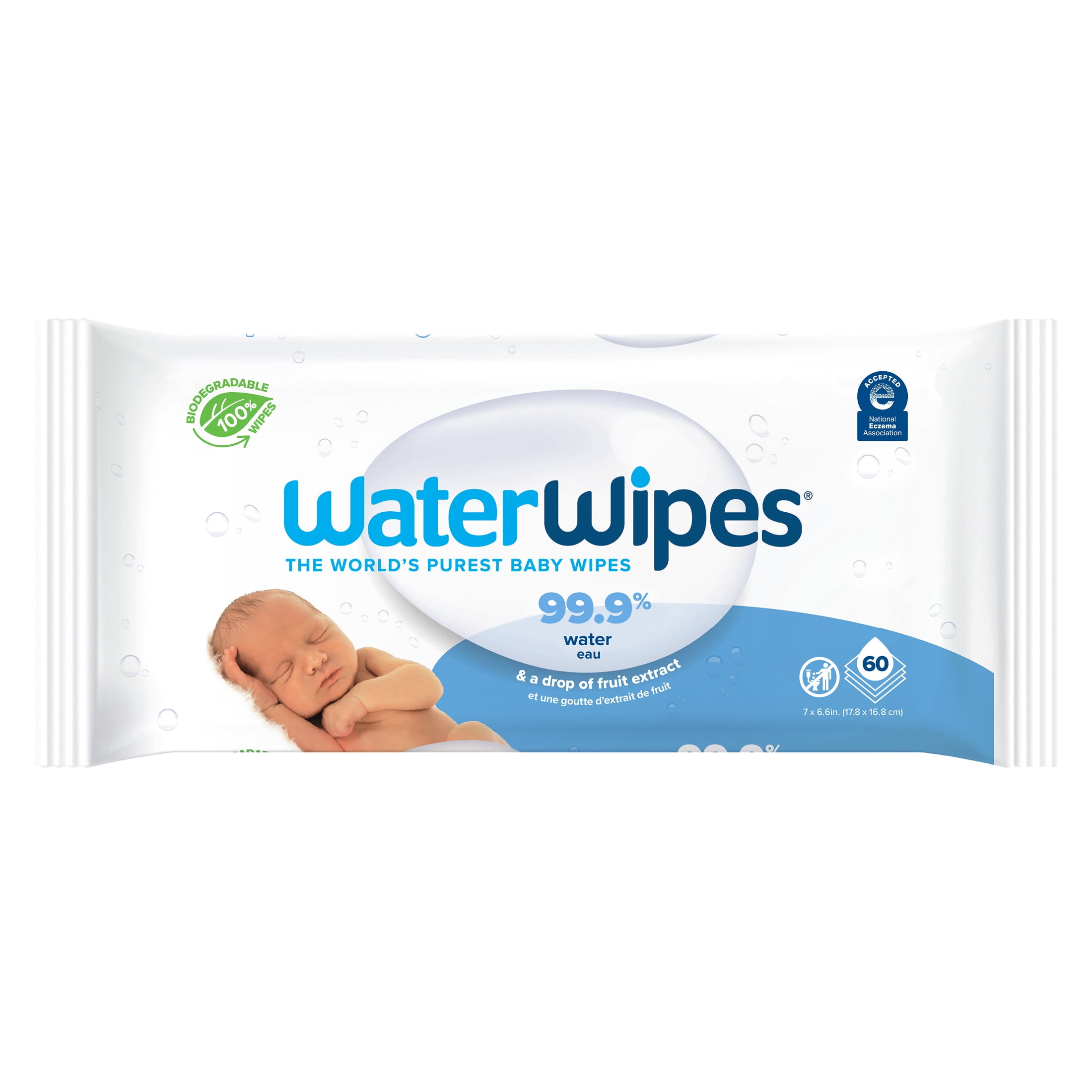 Water Wipes Sensitive Chemical Free Baby Disposable 720 Wipe Pcs Pack of 60 X 12 
