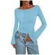 thumbnail image 2 of Camiseta sin mangas para mujer,Blusa estampada para mujer, camiseta de manga larga con cuello redondo, poliéster acanalado, top informal verde oliva, sopatenor, 2 of 9