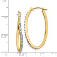 thumbnail image 2 of 14k Yellow Gold Diamond Twist Hinged Hoop Earrings Oval, 2 of 6