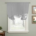 thumbnail image 2 of White Dandelion Tie Up Curtains for Windows, Adjustable Balloon Window Shades, Spring Plants Flowers Vintage Gray Kitchen Window Treatments Farmhouse Short Curtains with Rod Pocket 42"x45", 2 of 8