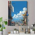 thumbnail image 4 of Anime Cityscape Laundry Canvas Print, Wall Decor for Living Room Bedroom Office Apartment Study Balcony, 4 of 8