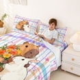 thumbnail image 3 of Erosebridal Kid Capybara Rabbit Bed Sheets, Buffalo Stripes King Sheets, 4pcs, 3 of 5