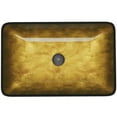 thumbnail image 2 of VIGO Donatello Gold Glass 22 in. L x 14 in. W x 5 in. H Rectangular Vessel Bathroom Sink, 2 of 8