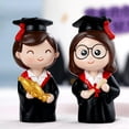 thumbnail image 3 of Rhewides Graduation Graduate Phd Girl Figurine Cake Decor Resin Tabletop Decoration Ornaments Graduation Souvenir Present, 3 of 11