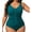 Green, variant on Staron Plus Size Swimsuit for Women Ruched One Piece Bathing Suit Wide Straps Adjustable Side Ties UPF 50 Sun Protection Swimwear, Blue XXL