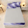 thumbnail image 4 of Erosebridal Purple Marble Zipper Queen Comforter Set with Fitted Sheet and 2 Pillowcases, Aesthetic Gradient Zipper Bedding Set, Gray Reversible, 4 of 7