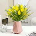 thumbnail image 5 of Artificial Flowers Bouquet of 12 Lavenders and Tulips, Yellow Simulation Flowers with Realistic Leaves and Buds, for DIY Crafts and Home Decor, 5 of 6