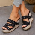 thumbnail image 2 of enyan Shoes For Women Women's Platform Wedge Sandals Comfortable Open Toe Ankle Strap Summer Walking Sandals with Buckle,D,Size 7.5, 2 of 7
