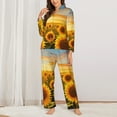 thumbnail image 2 of Sikiie Beautiful Golden Sunflower Field Pajamas for Women Set, Womens Pajama Sets, Lounge Sets for Women, 2pjs for Women-Large, 2 of 7