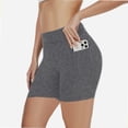 thumbnail image 2 of Breathable Form Fitting Womens Cycling Shorts with Pockets Yoga Running Fitness Shorts, 2 of 6