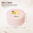 thumbnail image 2 of Yiaed Sunflower Gnomes5 Print Travel Jewelry Case Bridesmaid Gift Boxes Jewelry Travel Organizer Small Round Jewelry Box Mini Storage-Pink, 2 of 7