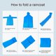 thumbnail image 3 of Ponchos de lluvia con capucha con cordón impermeable impermeable para adultos azul 10pcs, 3 of 6