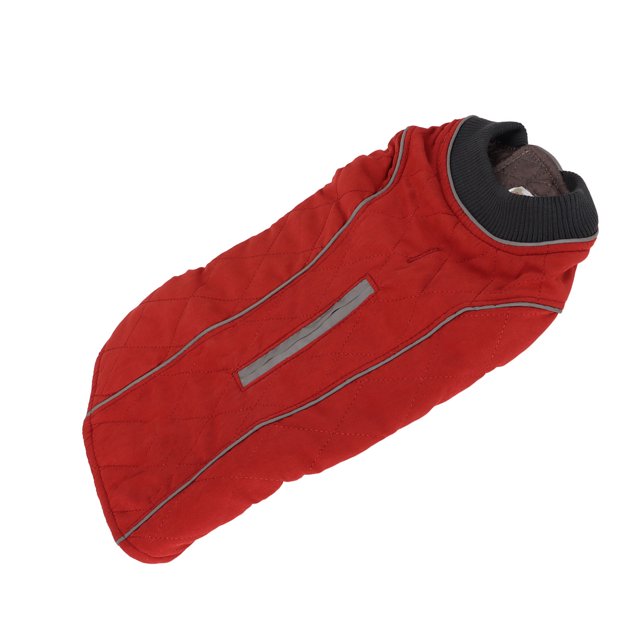 Gilet Chaud pour Chien, Manteaux Rétro pour Temps Froid Réfléchissant Épais et Doux pour Chiens Moyens Rouge