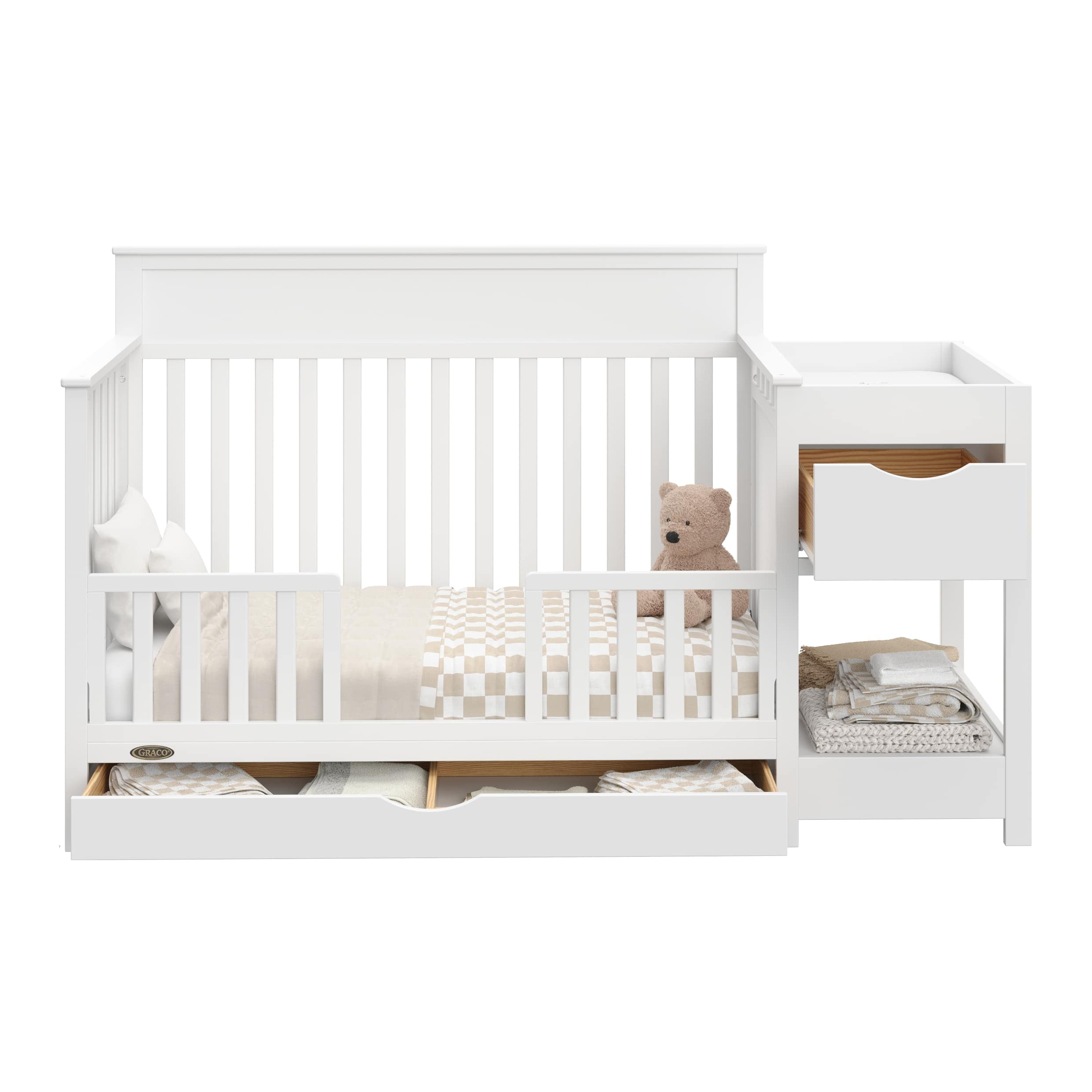 Graco Shiloh Convertible Baby Crib and Changer, White