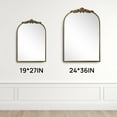 thumbnail image 3 of Wemily Ornate Baroque Vintage Gold Mirror - 19"X27" Arched Antique Brass Mirror with Full Metal Frame - Perfect for Entryway, Fireplace, Living Room, Hallway, or Bathroom Décor, 3 of 5