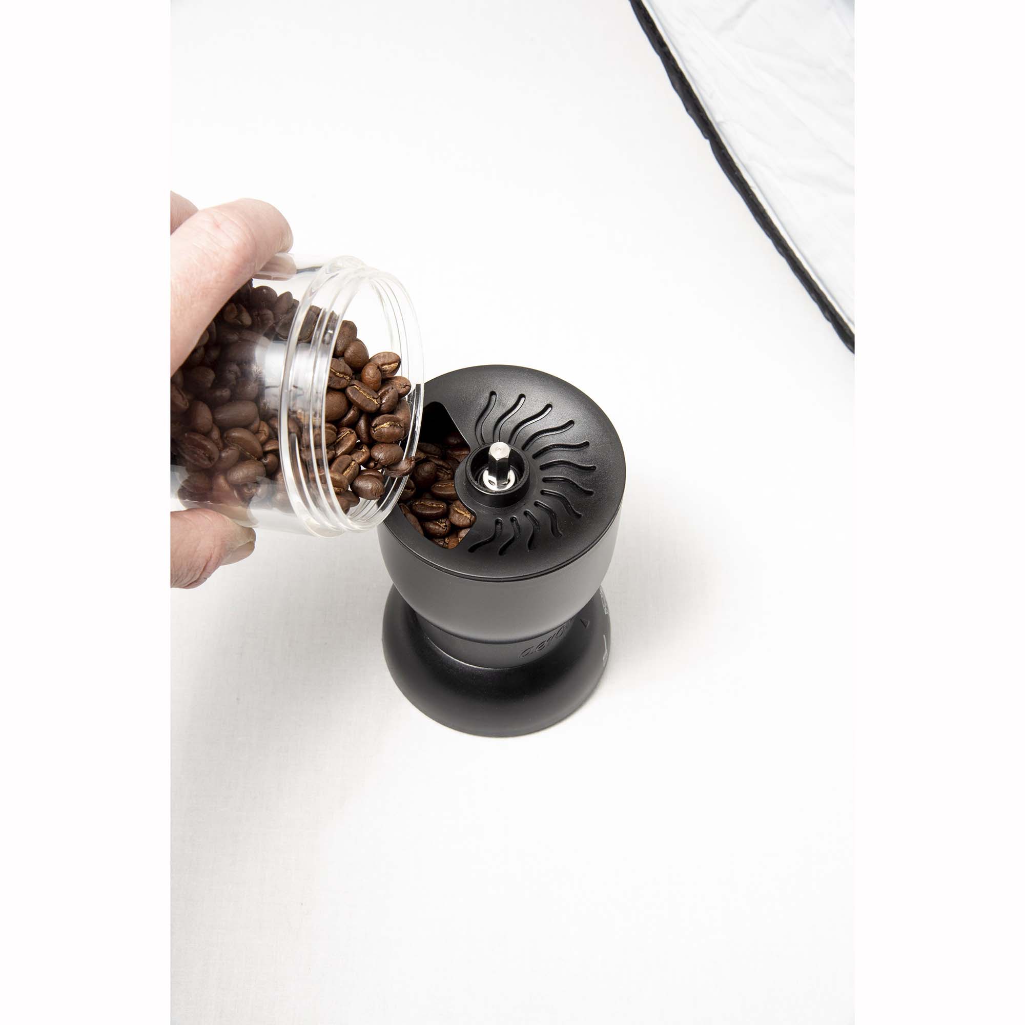 Aerolatte Precision Burr Coffee Grinder, Glass with Ceramic Mechanism, 1-Cup Capacity