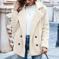 thumbnail image 6 of JULMCOMO Sherpa Fleece Jackets for Women Plus Size Lapel Collar Button Soft Fuzzy Teddy Coats Casual Warm Winter Outerwear with Pockets Beige S, 6 of 7