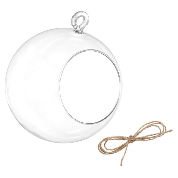 Uxcell Round Globe Terrarium Air Plant Planter, 4.8 Inch High Borosilicate Glass Hanging Decorations Clear