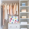 thumbnail image 4 of Yayeee Collapsible Cube Storage Bin with Lid Fabric Closet Decorative Basket with Handles, Red Retro Pattern, 4 of 7