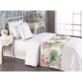 thumbnail image 2 of Nature Bed Runner, Watercolor Flowers Leaves and Dots Abstract Ethnic Ornament Art, Decorative Accent Bedding Scarf for Hotels Homes & Guest Rooms, Twin, Hunter Green and Dark Coral, by Ambesonne, 2 of 3