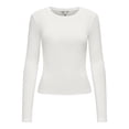 thumbnail image 2 of ONLY Camiseta de manga larga para mujer paquete de 3 - ONLRILEY O-NECK TOP, manga larga, cuello redondo, algodón elástico Negro/crudo/gris L (Large), 2 of 7