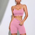 thumbnail image 4 of GILIGEGE Workout Sets Two Piece Outfits for Women Tank Top Matching High Waist Booty Lifting Shorts Seamless Yoga Outfits Lounge Matching Sets Fitness Clothes Tracksuit Gym Active Wear Outfits Pink, 4 of 7