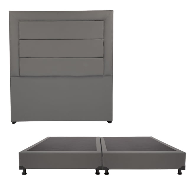 Box Base Cama King Size + Cabecera Bolt Gris Oxford