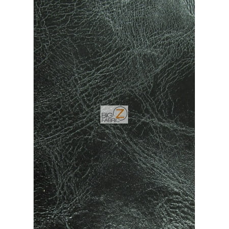 - Modern Distress Upholstery Vinyl Fabric / Onyx Black / Sold By The Yard