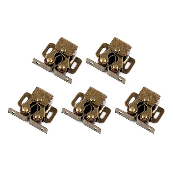 Tibvox Set of 5 Double Roller Strong Hold Cupboard Cabinet Door Catches Easy to Install