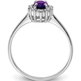 thumbnail image 2 of Sterling Silver Rhodium Amethyst & Diamond Ring (Size 7) Made In India qdx417-7, 2 of 5