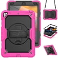 thumbnail image 1 of Case for iPad Air 3rd Generation 2019/iPad Pro 10.5 Inch 2017 with Screen Protector, 360 Degree Rotating Kickstand Hand Strap Heavy Duty Shockproof Cover with Shoulder Strap, Rose, 1 of 7