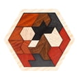 thumbnail image 4 of Bunblic Wooden Block Puzzle Logical Game Gift Challenging,Color Perception,Shape Pattern Block Geometric Tangram Jigsaw for Preschool 16 Blocks, 4 of 8