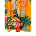 thumbnail image 5 of Women's Plus Size Swim Skirt Tropical Plant Floral Print Side Split Swimsuit Bottoms, Size S-4XL, 5 of 5