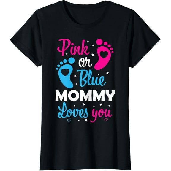 t-shirt Gender Reveal Mom Mommy Family T-Shirt mens,black,women,funny,journey,Crew Neck, Short Sleeve,printing
