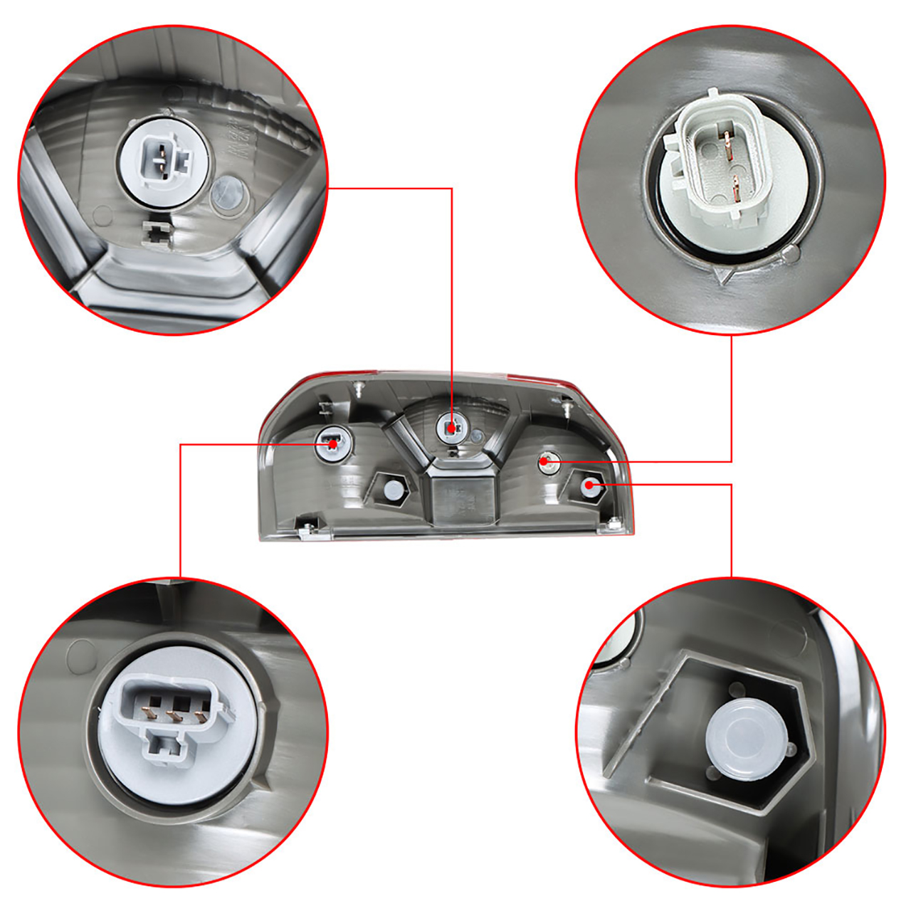 Rear Tail Light Lamp Housing Assembly Fit for 2014 2015 2016 2017 2018 2019 2020 Toyota Tundra, Rear Right (Passenger Side)