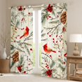 thumbnail image 2 of Feelyou Winter Red Bird Black Out Curtains for Kid, Kawaii Christmas Robin Curtains Pack of 2 (42x63 Each), Jungle Branches Plant Bedroom Curtains, Curtains and Drapes Room Decor, 2 of 6