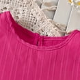 thumbnail image 5 of Xyant Toddler Baby Girl Clothes Knit Floral Fly Sleeve Tops Shorts Cute Summer Spring Outfits Infant Baby Girl Clothing Set (Hot Pink,4-5 Years), 5 of 7