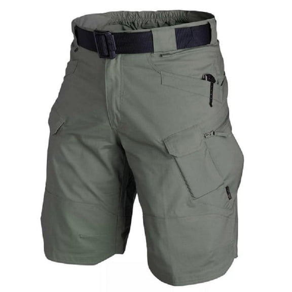 Outdoor Cargo Military Men Tactical Shorts for Summer Waterproof Urban Shorts Trekking Camp Pants Multi Pocket Plus Size Hiking (Shorts GREEN,S)