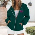 thumbnail image 2 of ZSQDM Women's Hoodies Sweatshirts Christian Hoodies for Women Breast Cancer Awareness Hoodies for Women Ribbon Graphic Full Zip Up Sweatshirt Oversized Fleece Jackets Clothes Polyester (L), 2 of 7