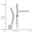 thumbnail image 3 of 925 Sterling Silver Rhodium-plated CZ Arrow Ear Climber Post Earrings; for Adults and Teens; for Women and Men, 3 of 3