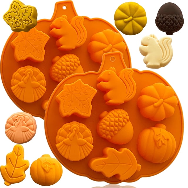 Moldes de silicona LLchunyun de otoño y Acción de Gracias, 2 piezas