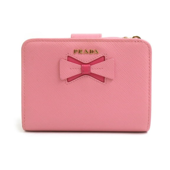 Pre-Owned PRADA Bi-fold wallet leather pink women's r10541a (Good)