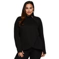 thumbnail image 5 of RBX Active Women's Plus Size Zip Mock Neck Fleece Pullover Sweatshirt With Pockets, 5 of 8